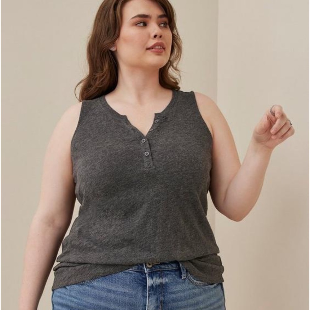 Torrid Heritage Slub Henley Muscle Tank